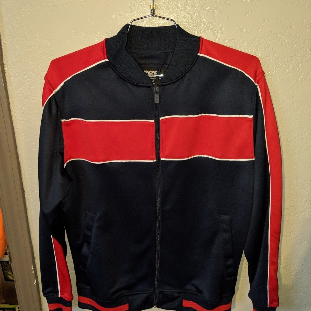 CSG zip up red and blue jacket